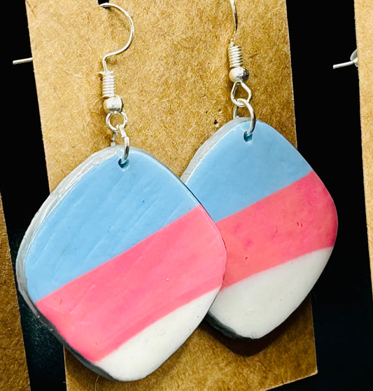 Trans Flag Square Earrings!